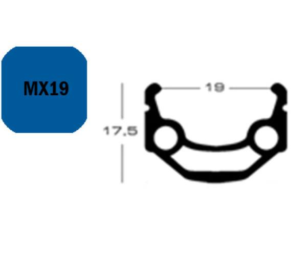 Exal Felge MX19 19-622 28" 36 Loch Silber Einfach &Ouml;sung